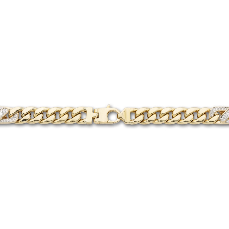 Main Image 2 of Diamond Cuban Link Necklace 2 ct tw Round 10K Two-Tone Gold
