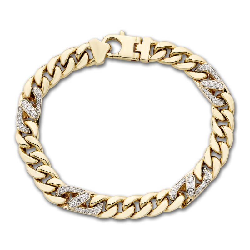 Main Image 1 of Men's Diamond Bracelet 1 ct tw 10K Yellow Gold