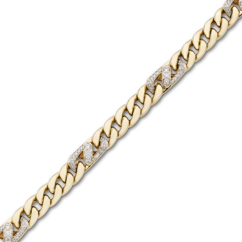 Main Image 2 of Men's Diamond Bracelet 1 ct tw 10K Yellow Gold