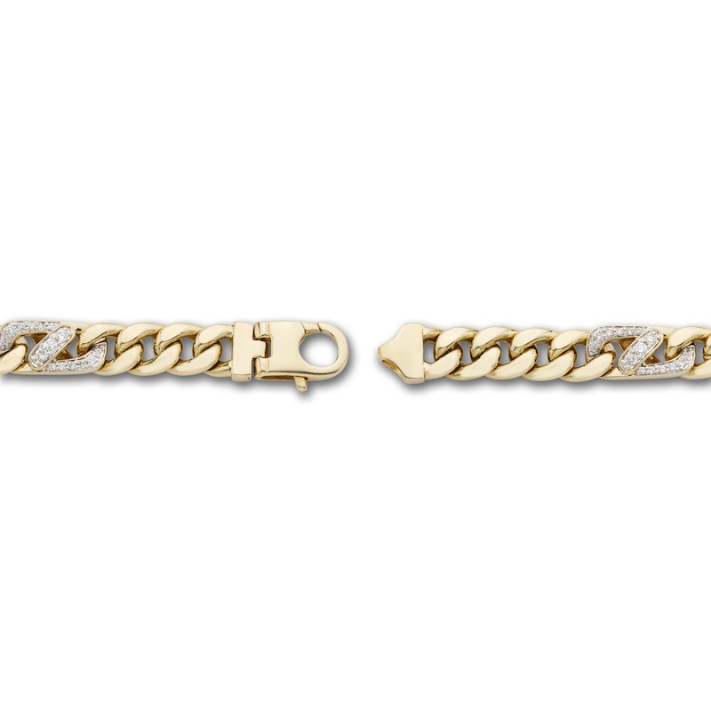Main Image 3 of Men's Diamond Bracelet 1 ct tw 10K Yellow Gold
