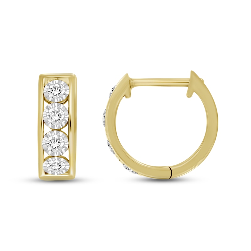 Main Image 2 of Men's Diamond Earrings 1/4 ct tw Round 10K Yellow Gold