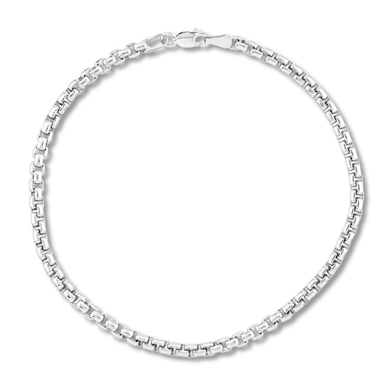 Main Image 1 of Solid Box Chain Bracelet 14K White Gold 8.5"