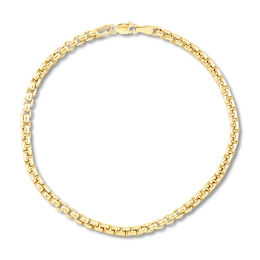 Solid Box Chain Bracelet 14K Yellow Gold 8.5"