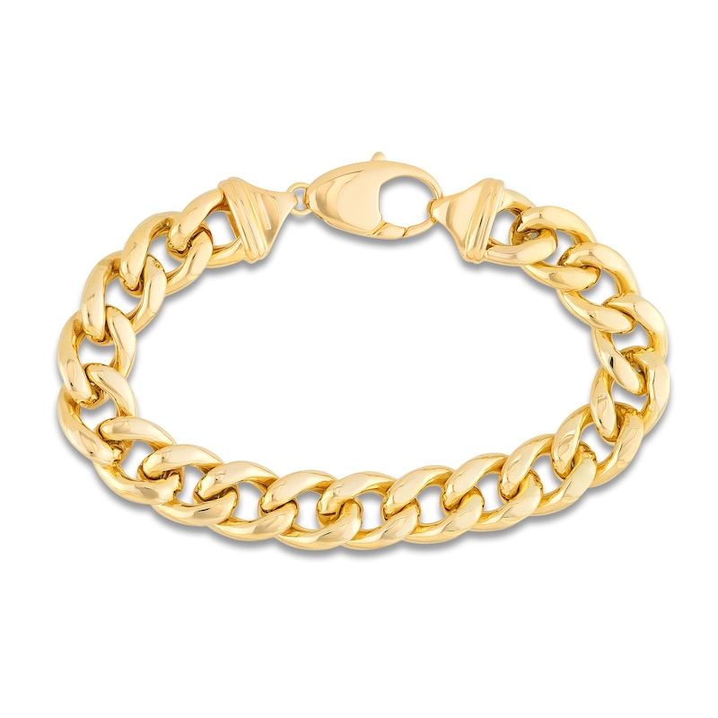 Main Image 1 of Cuban Link Chain Bracelet 14K Yellow Gold 9"