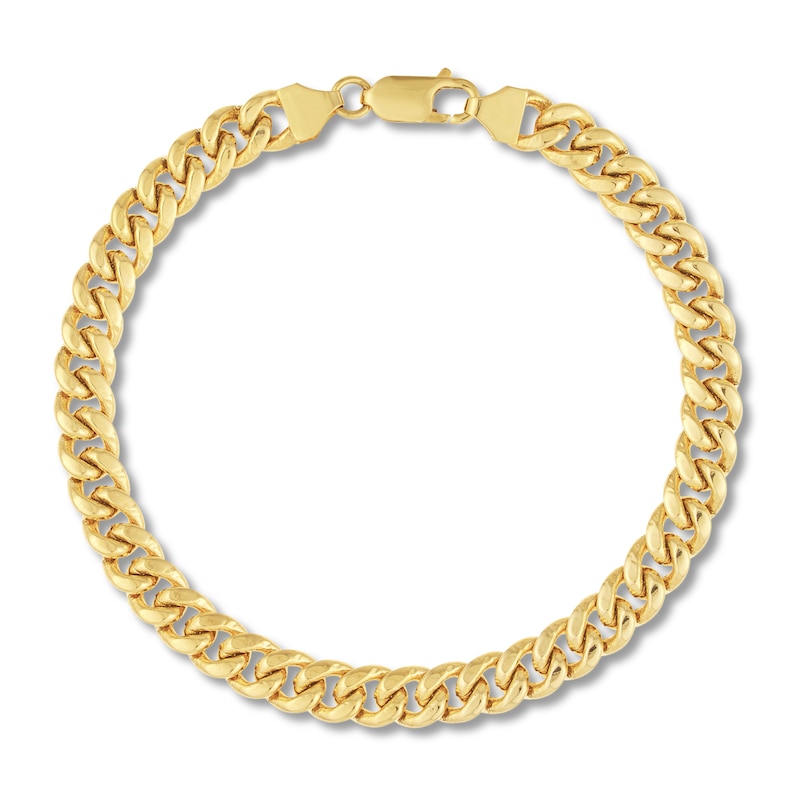 Main Image 1 of Cuban Link Chain Bracelet 14K Yellow Gold 8.5"