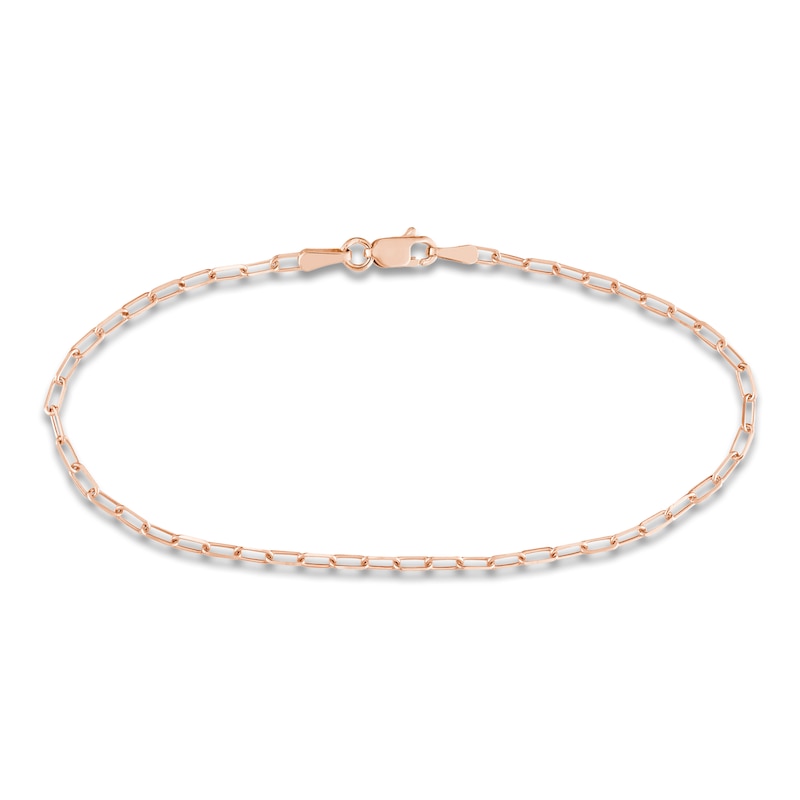 Main Image 1 of Solid Paperclip Chain Bracelet 14K Rose Gold 7.25"