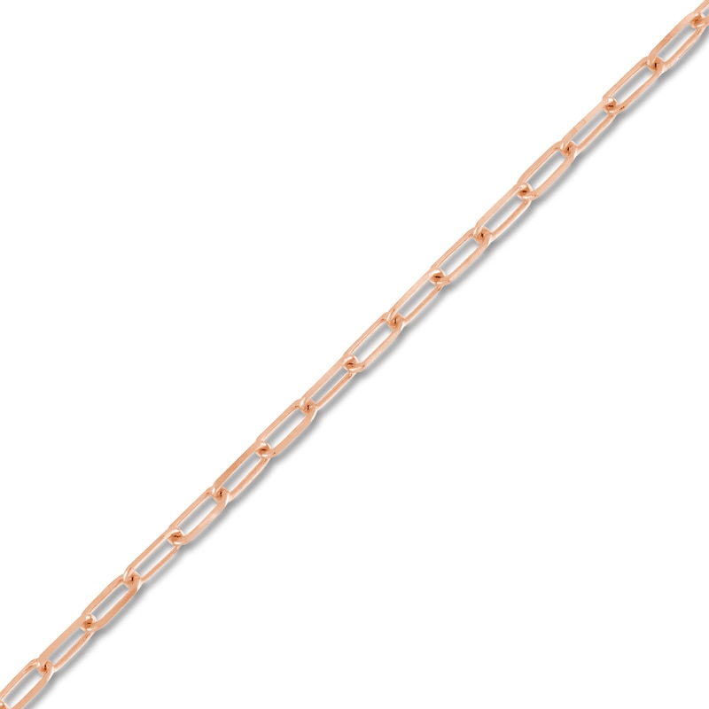 Main Image 2 of Solid Paperclip Chain Bracelet 14K Rose Gold 7.25"
