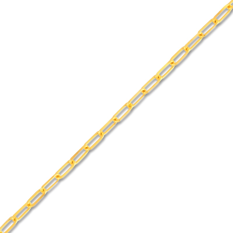 Main Image 2 of Solid Paperclip Chain Bracelet 14K Yellow Gold 7.25"