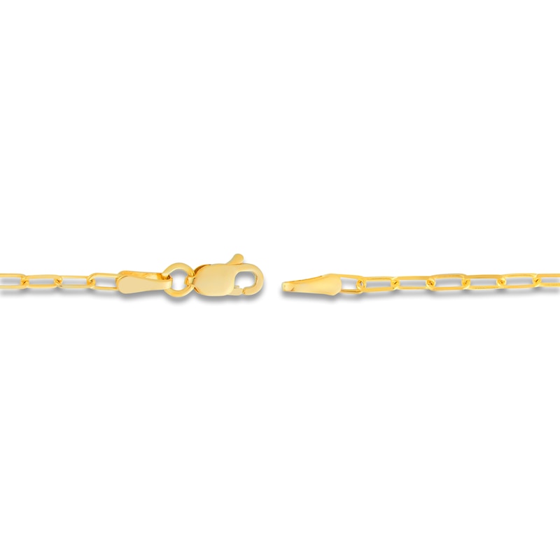 Main Image 3 of Solid Paperclip Chain Bracelet 14K Yellow Gold 7.25"