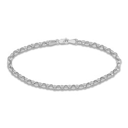 Rolo Chain Bracelet 14K White Gold 7.25&quot;