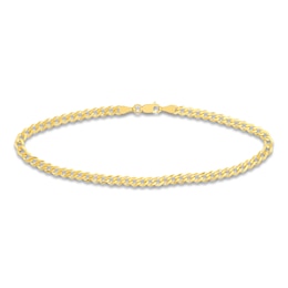 Solid Cuban Link Chain Bracelet 14K Yellow Gold 8"