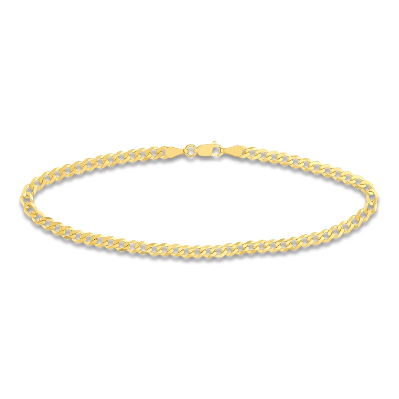 Main Image 1 of Solid Cuban Link Chain Bracelet 14K Yellow Gold 8"