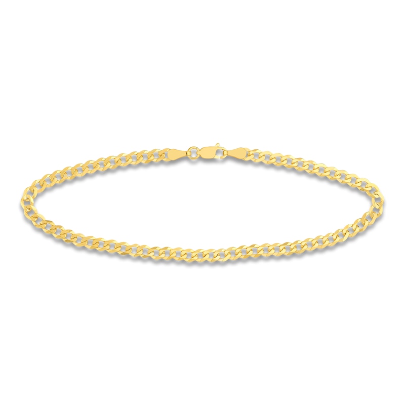 Solid Cuban Link Chain Bracelet 14K Yellow Gold 8