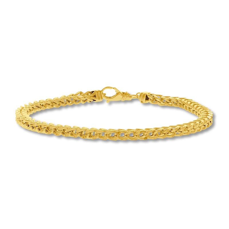 Main Image 1 of Square Franco Chain Bracelet 14K Yellow Gold 8.75"