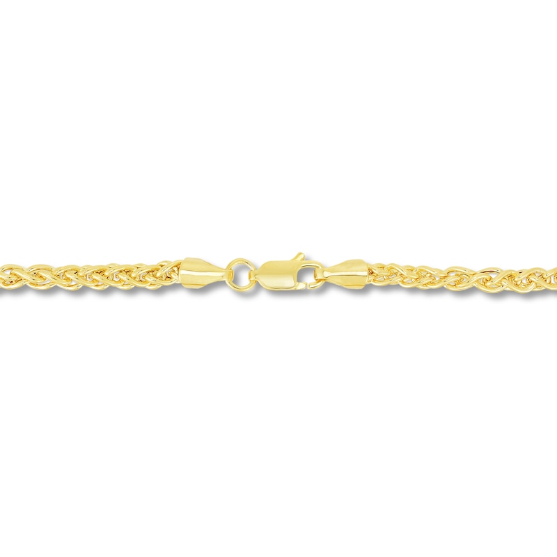 Main Image 2 of Hollow Round Wheat Chain Bracelet 14K Yellow Gold 7.25"