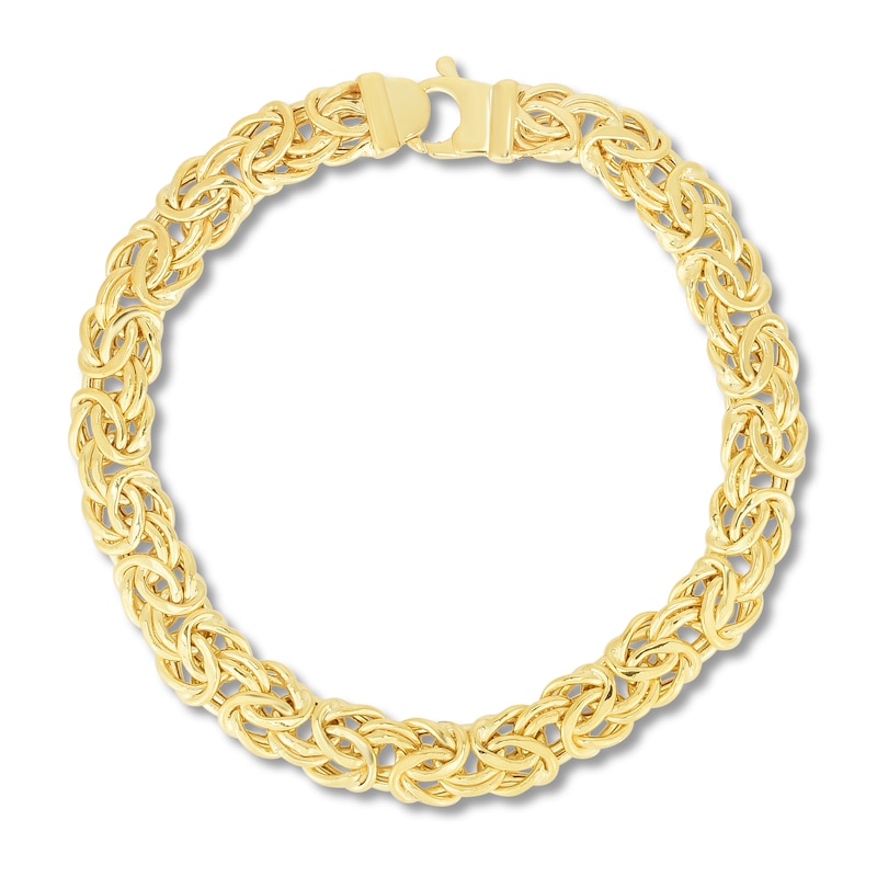 Main Image 1 of Solid Byzantine Chain Bracelet 14K Yellow Gold 8"
