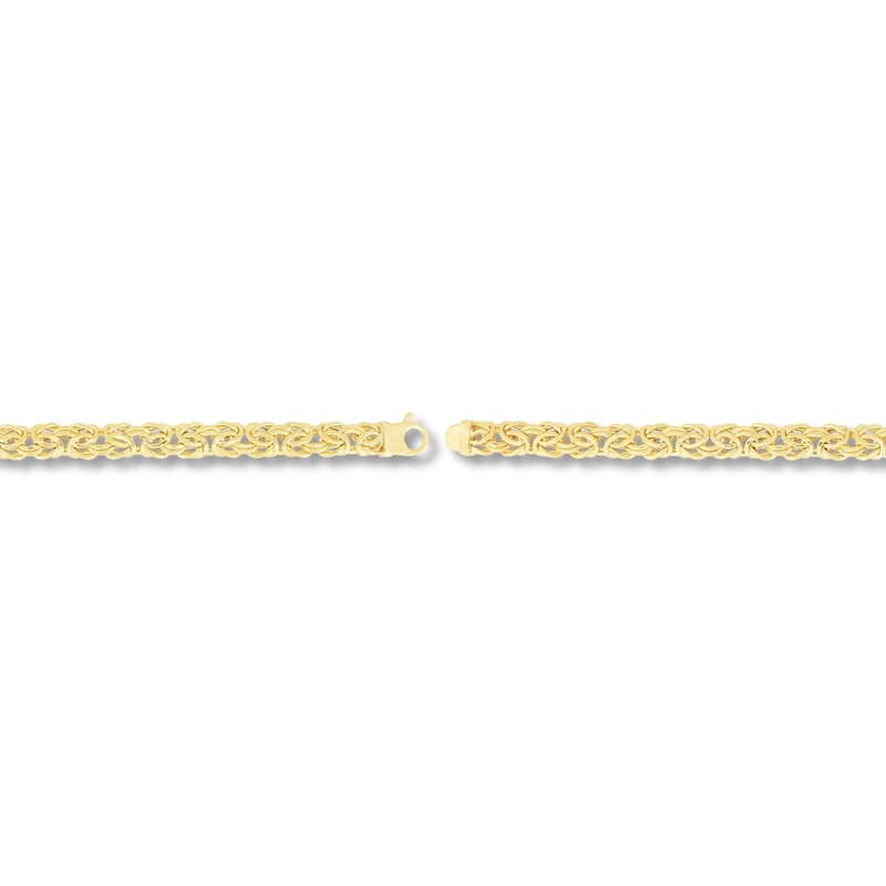 Main Image 2 of Solid Byzantine Chain Bracelet 14K Yellow Gold 8"