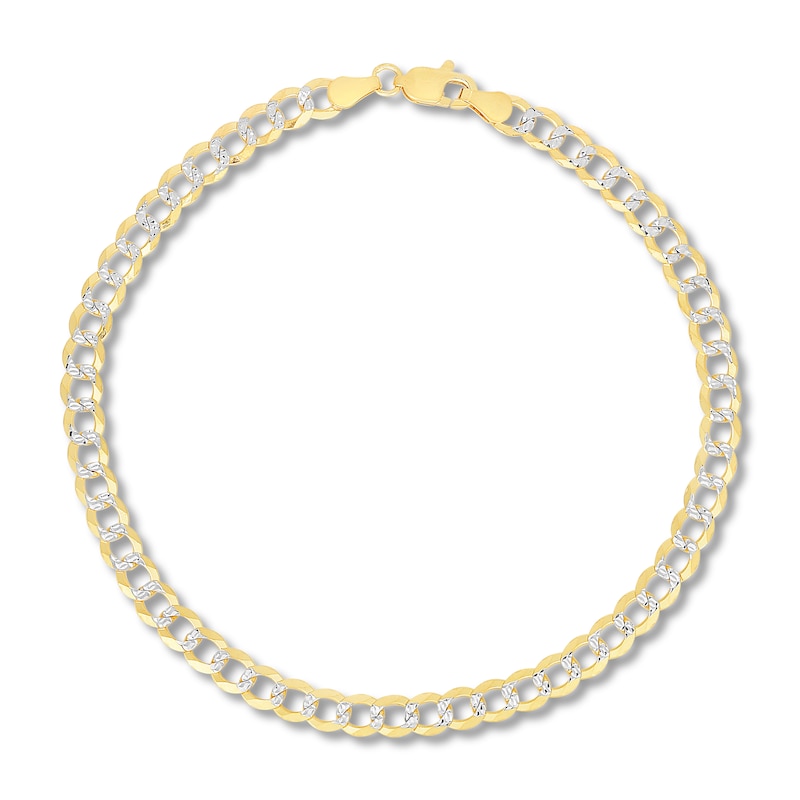 Main Image 1 of Solid Pave Curb Chain Bracelet 14K Yellow Gold 8.5"