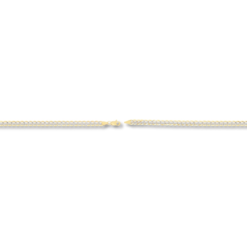 Main Image 2 of Solid Pave Curb Chain Bracelet 14K Yellow Gold 8.5"