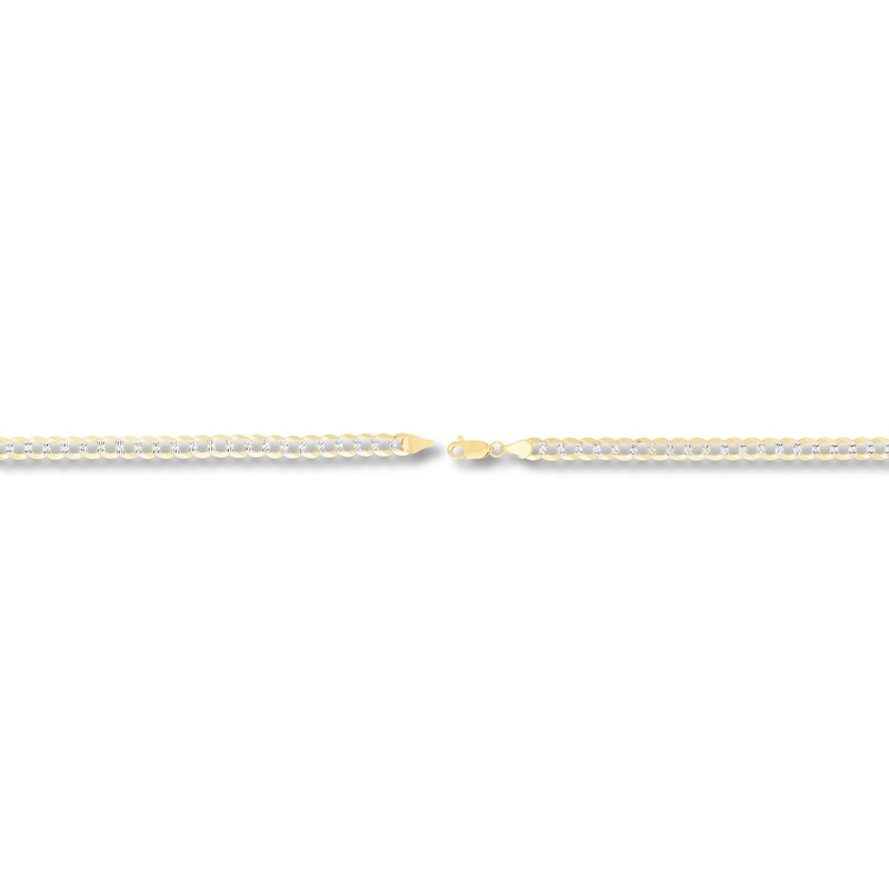 Main Image 2 of Solid Pave Curb Chain Bracelet 14K Yellow Gold 8.5"