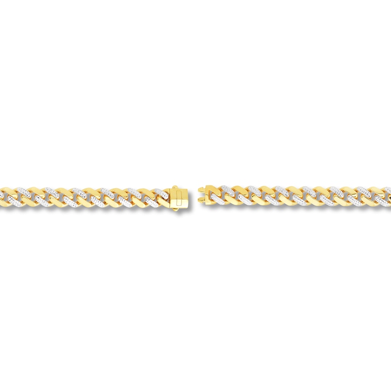 Main Image 2 of Solid Pave Curb Chain Bracelet 14K Yellow Gold 8.5"