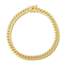 Semi-Solid Miami Cuban Link Bracelet 14K Yellow Gold 8.5"