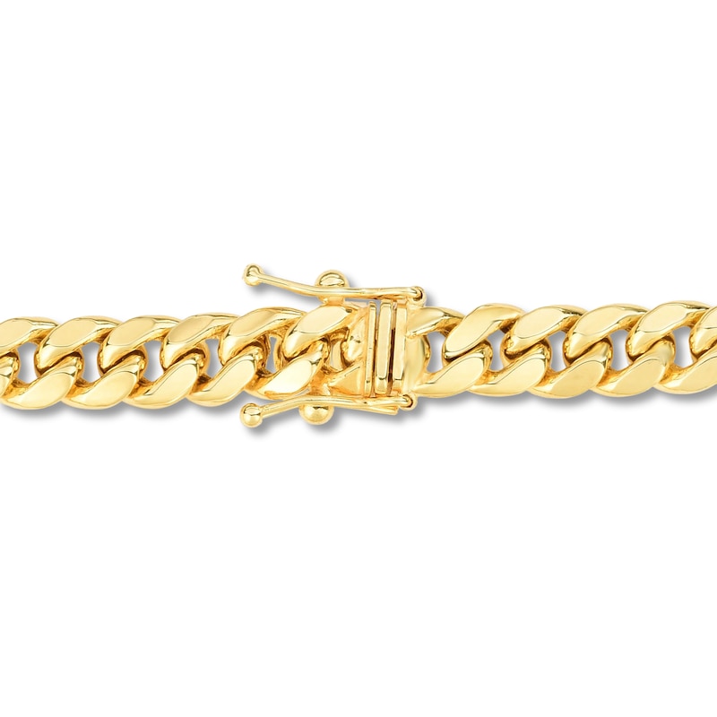 Main Image 2 of Semi-Solid Miami Cuban Link Bracelet 14K Yellow Gold 8.5"