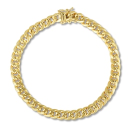 Semi-Solid Miami Cuban Link Bracelet 14K Yellow Gold 8.5"