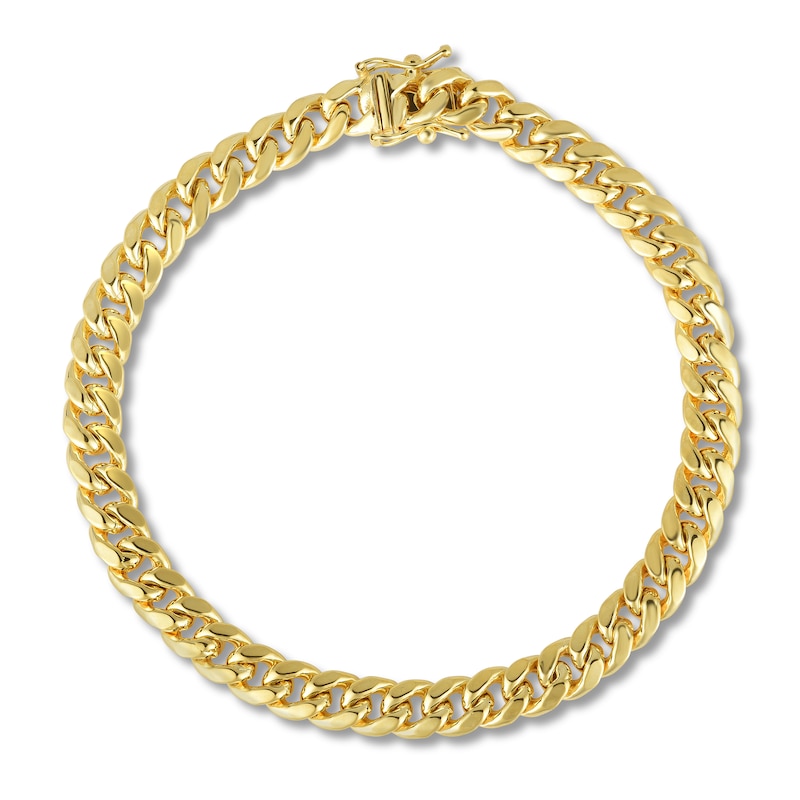 Main Image 1 of Semi-Solid Miami Cuban Link Bracelet 14K Yellow Gold 8.5"