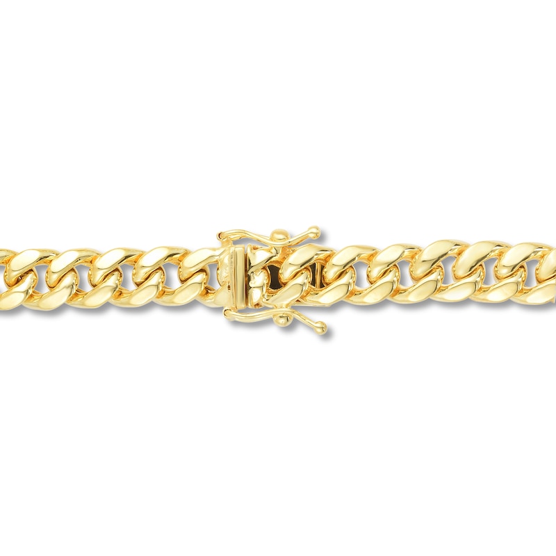 Main Image 2 of Semi-Solid Miami Cuban Link Bracelet 14K Yellow Gold 8.5"