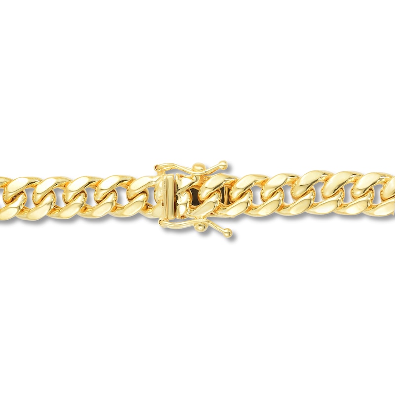 Semi-Solid Miami Cuban Link Bracelet 14K Yellow Gold 8.5"