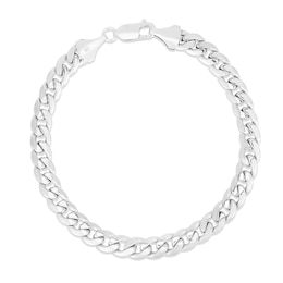 Cuban Link Bracelet 14K White Gold 8.5"