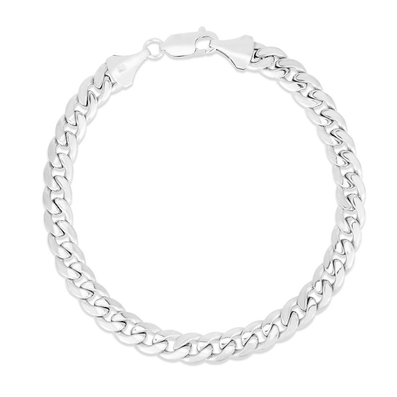 Main Image 1 of Cuban Link Bracelet 14K White Gold 8.5"