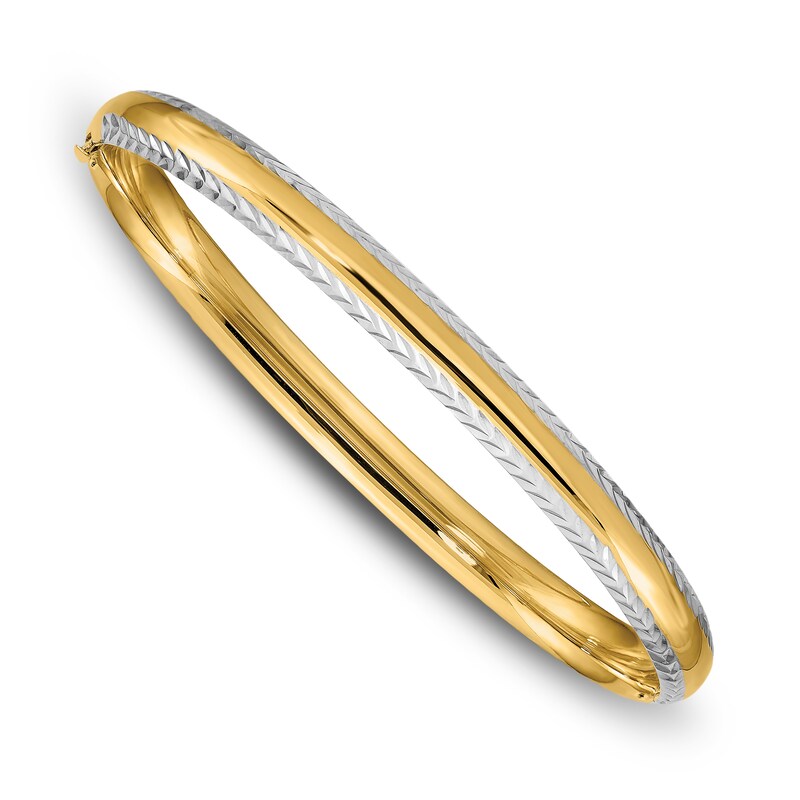 Main Image 1 of Hinged Bangle Bracelet 14K Yellow Gold 7.5"