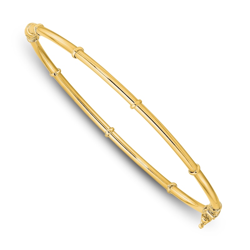 Main Image 1 of Fancy Hinged Bangle Bracelet 14K Yellow Gold 7.5"