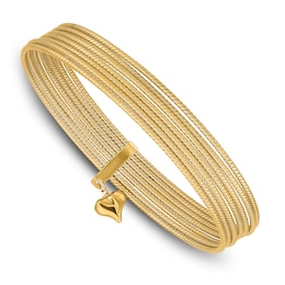 7 Bangle Bracelet 14K Yellow Gold 8&quot;