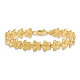 Plumeria Bracelet 14K Yellow Gold 7.25"
