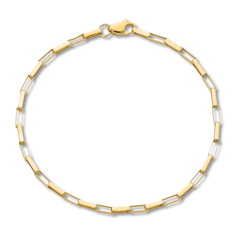 Main Image 1 of Fancy Box Link Bracelet 14K Yellow Gold 7.5"