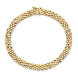 Pattern Link Bracelet 14K Yellow Gold 7.5"