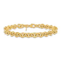 Fancy Rolo Link Bracelet 14K Yellow Gold 7.75"