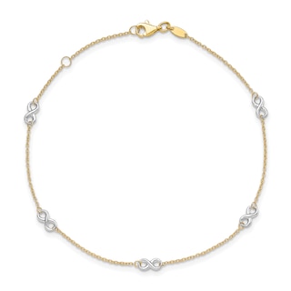 Infinity Anklet 14K Two-Tone Gold 9"