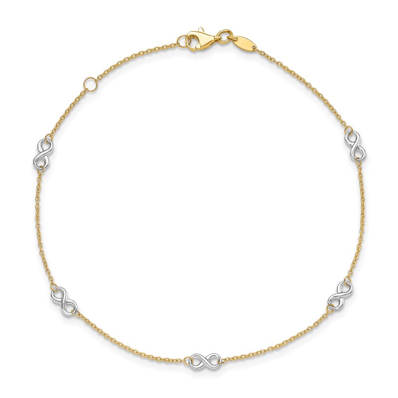 Main Image 1 of Infinity Anklet 14K Two-Tone Gold 9"