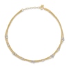 Thumbnail Image 1 of Triple-Strand Beaded Anklet 14K Two-Tone Gold 9"