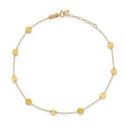 Disk Anklet 14K Yellow Gold 9"