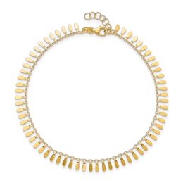 Fancy Link Anklet 14K Yellow Gold 9"