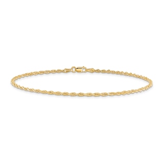 Diamond-Cut Rope Chain Anklet 14K Yellow Gold 10"
