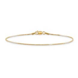 Box Chain Anklet 14K Yellow Gold 9&quot;