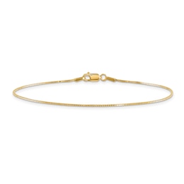 Box Chain Anklet 14K Yellow Gold 9"