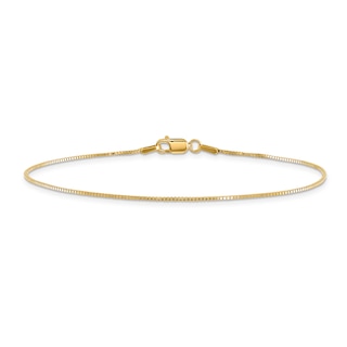 Box Chain Anklet 14K Yellow Gold 9"