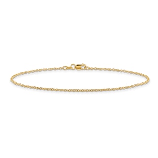 Cable Chain Anklet 14K Yellow Gold 10"